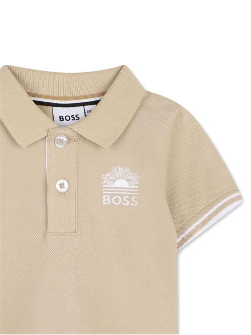 Completo bambino BOSS beige con polo e bermuda BOSS KIDS | J52848249